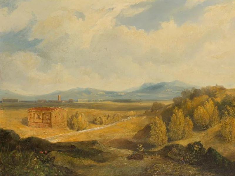 1795-Nathaniel George Philips - Valle di Egeria vista verso Frascati